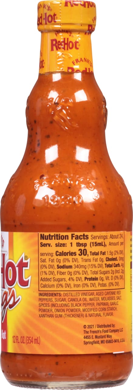 ["A bottle of Frank's RedHot Original Cayenne Pepper Sauce."]