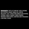 The ingredients list for Franks Red Hot Regular Wing Hot Sauce Hot 12 Oz, shown in white text on a black background.