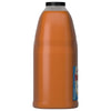 A side view of a large jug of Franks Red Hot Regular Wing Hot Sauce Mild 128 Oz, showing the orange sauce and black cap against a white background.