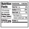 A graphic of the nutrition facts label for Franks Red Hot Regular Wing Hot Sauce Mild 128 Oz, listing 25 calories, 1.5g of total fat, and 840mg of sodium per 2 tablespoon serving.
