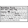 ['Nutrition facts label for a product with 40 calories per serving.']