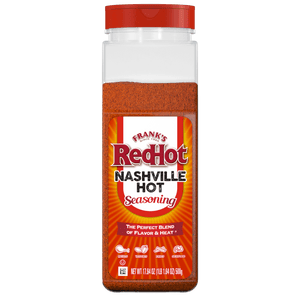 ["A container of Frank's RedHot Nashville Hot Seasoning."]
