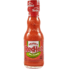 ["A bottle of Frank's RedHot Dill Pickle hot sauce."]