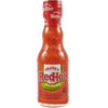 ["A bottle of Frank's RedHot Dill Pickle hot sauce."]