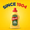 French's Dill Pickle Mustard Spread bottle with 'SINCE 1904' text on a yellow background
