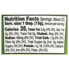 ['Nutrition facts label for a product with 35 calories per serving.']