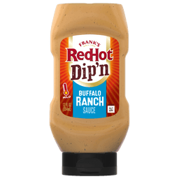 ["A bottle of Frank's RedHot Dip'n Buffalo Ranch Sauce."]