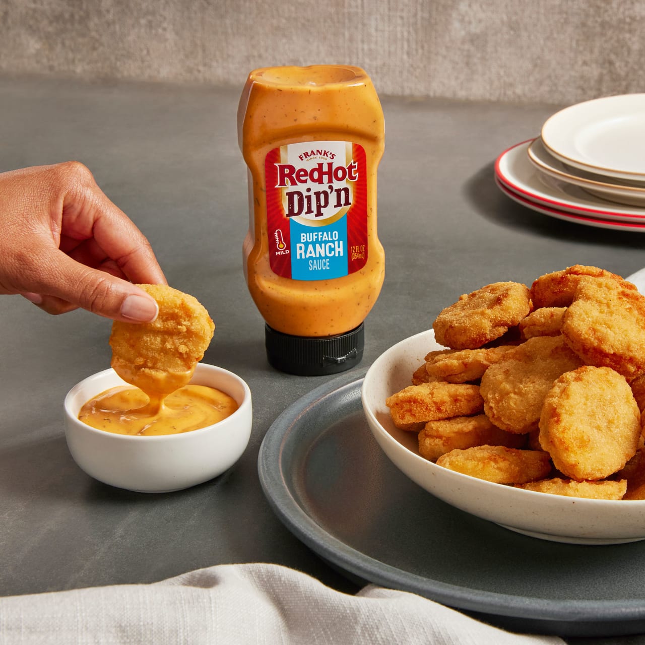 red ranch dressing Arby's Sauce This ranch salad dressing has a creamy texture thats balanced out by a tangy and herby flavor combo all with no certified synthetic color or high fructose corn syrup to bring life to anything from a spinach salad to a turkey and avocado sandwich to a veggie tray Frank's RedHot Buffalo Ranch Dip'n