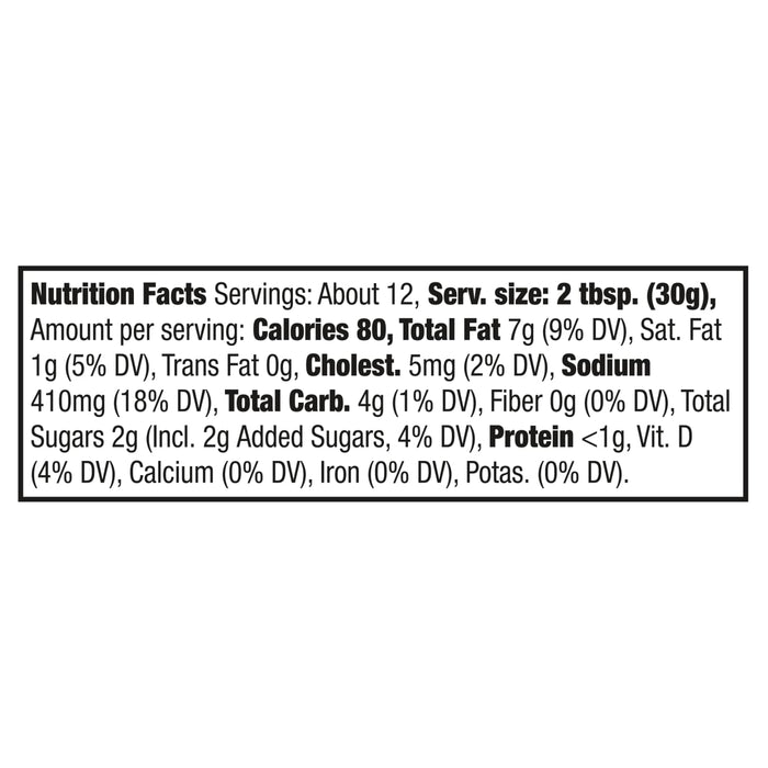 ['Nutrition facts label for a product with 80 calories per serving.']