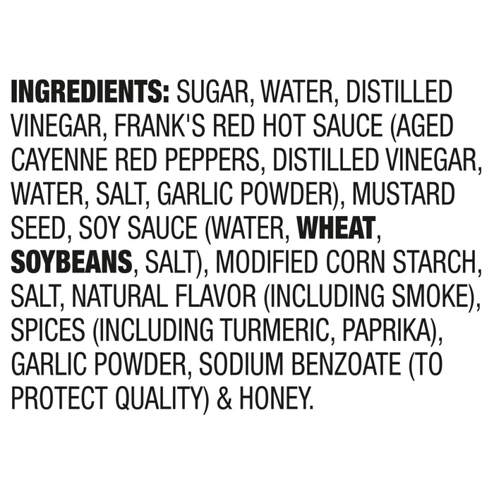 ["A list of ingredients for Frank's RedHot Sauce."]
