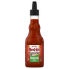 ["A bottle of Frank's RedHot Sriracha Squeeze sauce."]