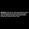 ["The image shows the ingredients list for a product, which includes Frank's Red Hot Sauce, aged cayenne red peppers, distilled vinegar, water, salt, garlic powder, sugar, honey, modified corn starch, paprika, xanthan gum, and natural flavor."]