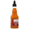["A bottle of Frank's RedHot Buffalo Squeeze sauce is shown with its nutrition facts and ingredients label."]