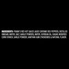 ["The image shows the ingredients list for Frank's Red Hot Sauce, including aged cayenne red peppers, distilled vinegar, and other spices."]