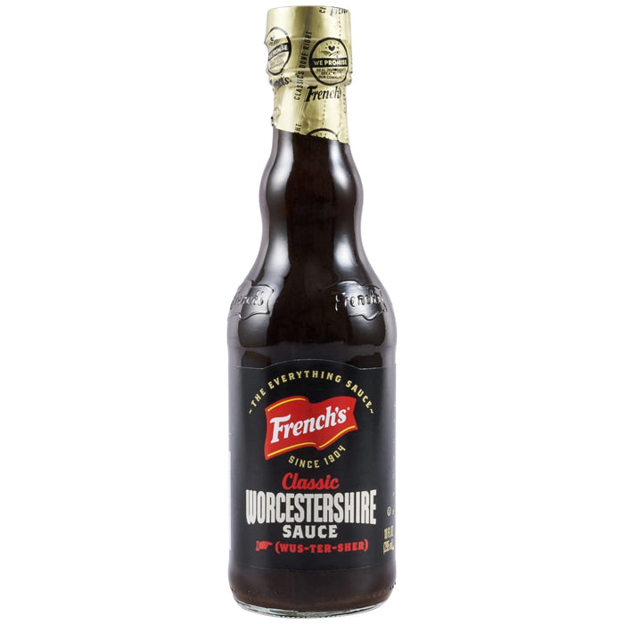 A bottle of French's Classic Worcestershire Sauce.