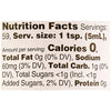 This is a nutrition facts label showing that one teaspoon serving contains 0 calories, 0g of total fat, 60mg of sodium, 1g of total carbohydrates, less than 1g of total sugars, and 0g of protein.