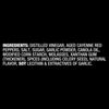 The ingredients list for Franks Red Hot Garlic Buffalo Wing Hot Sauce Regular 64 Oz is displayed in bold white text on a black background.