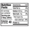 The nutrition facts label for Franks Red Hot Mango Habanero Wing Hot Sauce Regular 64 Oz lists 40 calories per 2 tablespoon serving.