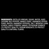 The ingredients list for Franks Red Hot Mango Habanero Wing Hot Sauce Regular 64 Oz is displayed in white text on a black background.
