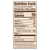 ['Nutrition facts label for a product with 70 calories per serving.']