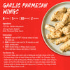 Garlic Parmesan Wings recipe featuring ingredients and instructions for preparation.