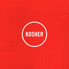 The Kosher logo is displayed on a red background.