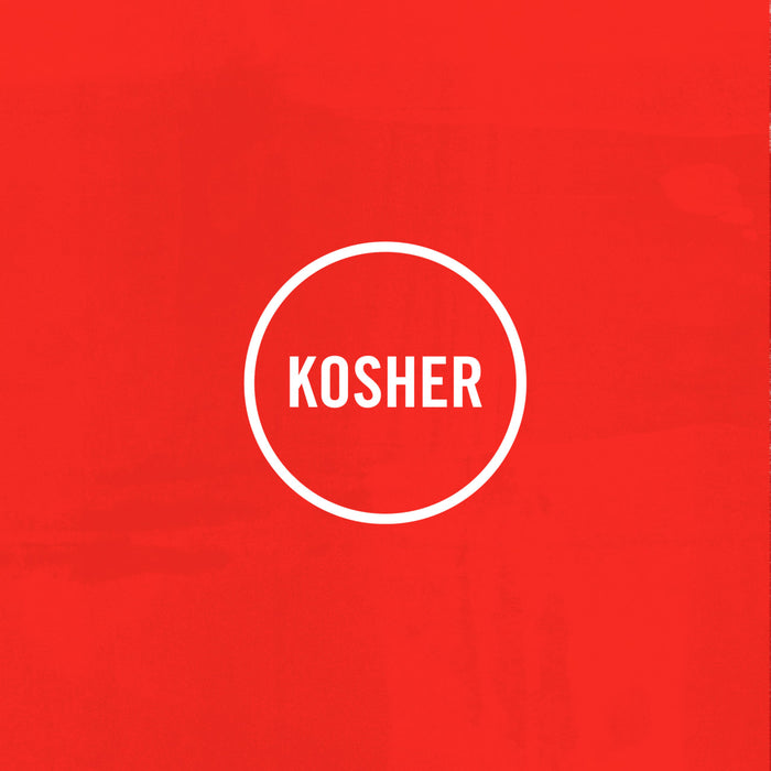 The Kosher logo is displayed on a red background.