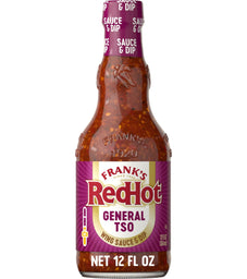 A bottle of Frank's RedHot Wings General Tso sauce.