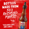 A bottle of Franks RedHot Squeeze Korean BBQ Sauce made from 50% recycled plastic.
