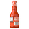 The back of a glass bottle of Franks Red Hot Mango Habanero Regular Hot Sauce Regular 12 Oz displays the nutritional information, ingredients, and a recipe for mango habanero wings.