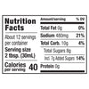 The nutrition facts label for Franks Red Hot Mango Habanero Regular Hot Sauce Regular 12 Oz, indicating that one serving contains 40 calories, 480mg of sodium, and 10g of total carbohydrates.