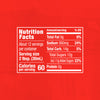 This image shows the nutrition facts label for a product, detailing information such as serving size, calories, total fat, sodium, total carbohydrates, sugars, and protein.
