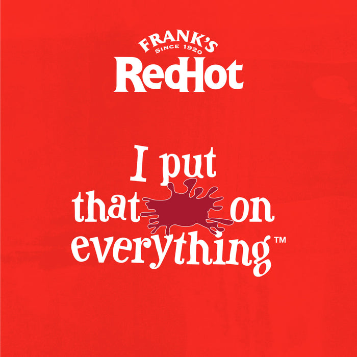 Frank's RedHot ad featuring the slogan I put that on everything.