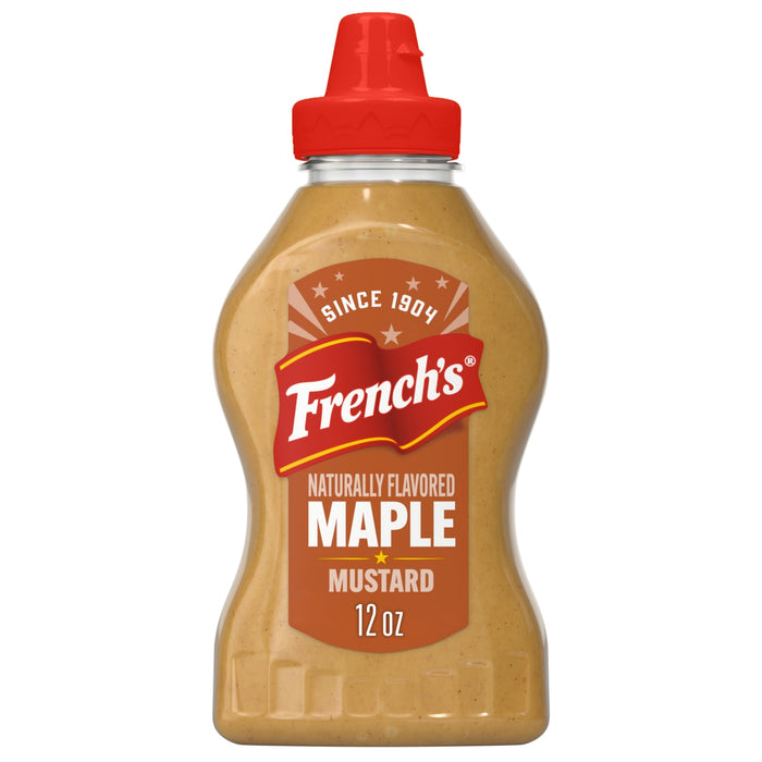 A bottle of French's Maple Flavored Mustard.