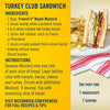 This image shows a recipe for a French's Turkey Club Sandwich, including ingredients and instructions.