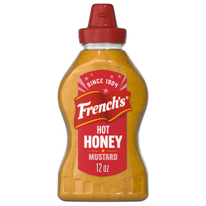 A bottle of French's Hot Honey Mustard.