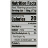 The nutrition facts label for French'S, 20 Oz, indicates that one serving contains 20 calories and 170mg of sodium.