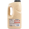 The back of a large jug of Cattlemens Alabama White Oz, showing the nutritional facts and ingredients for this creamy, tangy BBQ sauce.