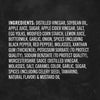 The ingredients list for Cattlemen'S Alabama White Bbq Sauce, 0.5 Gal, is displayed in white text on a dark, textured background.