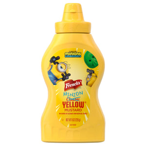 A bottle of French's Minion Classic Yellow Mustard featuring Illumination's Minions &amp; Monsters characters.