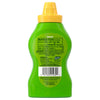 The back of a bright green squeeze bottle of French'S, 8.0 Oz mustard is shown, displaying the nutrition facts, ingredients, and barcode.