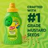 A green squeeze bottle of French'S Goomi'S Green Mustard, 8.0 Oz, featuring Minions characters, is displayed against a green background with the text Crafted with #1 Grade Mustard Seeds.
