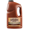 A large, one-gallon brown plastic jug of Cattlemens Smoky Barbeque Sauce Plastic Jug 128 Oz is shown against a white background, displaying the Cattlemen's brand label.