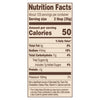 ['Nutrition facts label for a product with 50 calories per serving.']