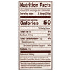 ['Nutrition facts label for a product with 50 calories per serving.']