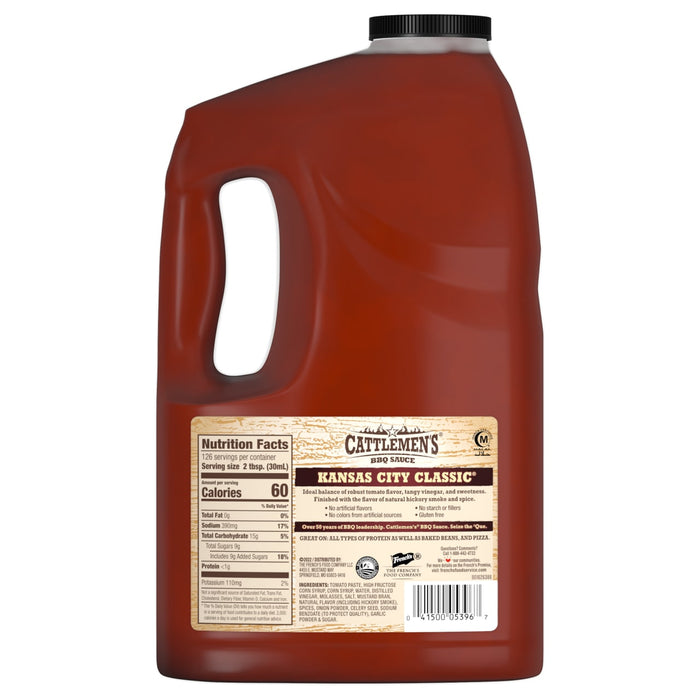 ["A bottle of Cattlemen's Kansas City Classic BBQ Sauce."]