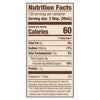 ['Nutrition facts label for a product with 60 calories per serving.']