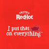 A gallon jug of Frank\'s RedHot Original Cayenne Pepper Sauce with a red circle around the words Kick it up a notch!