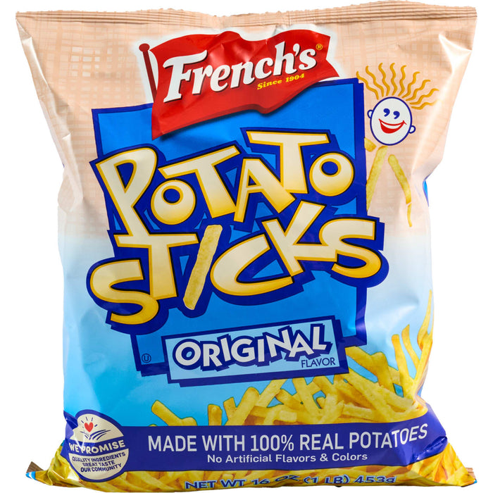 A bag of French's Original Potato Sticks.