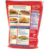 ["A bag of French's Crispy Fried Onions with a nutritional facts label and a variety of ways to use the product."]